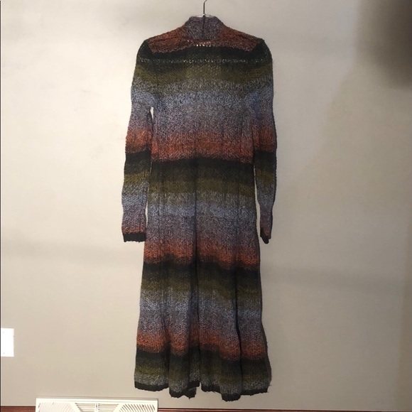 Anthropologie Ombré Green, Blue, Orange Cardigan - Picture 3 of 5